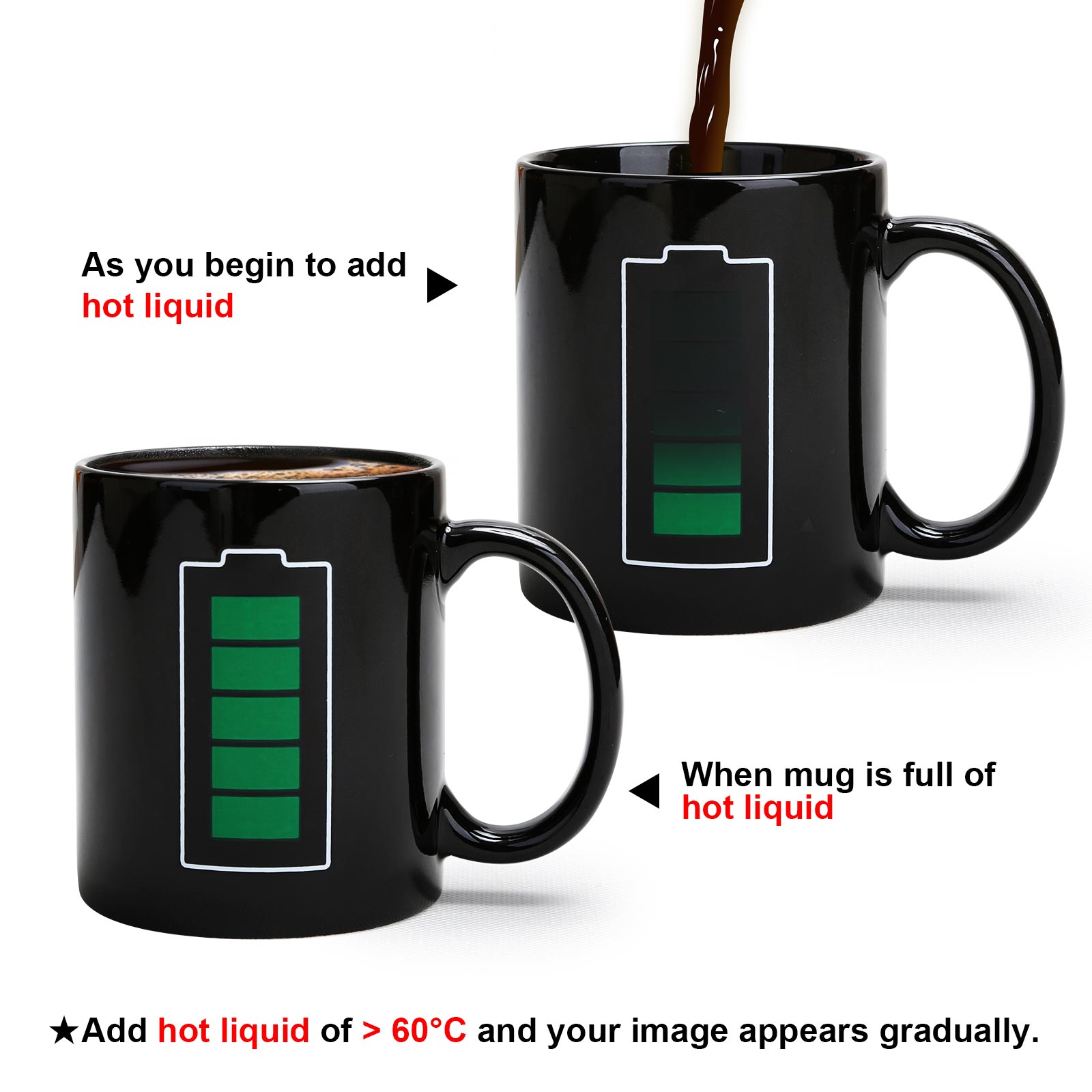 Batteryr, Father's Day Gift Color Changing Mug Magic Mug.