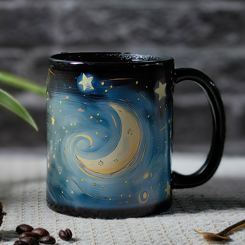Starry Sky-Moon Love, Valentine Color Changing Mug Magic Mug.