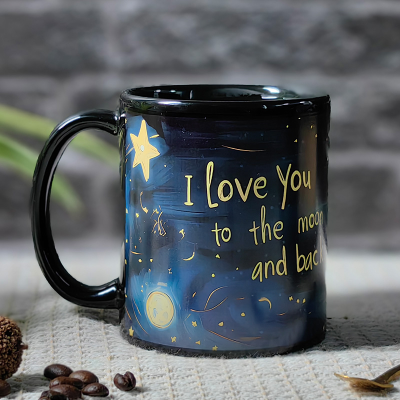 Starry Sky-Moon Love, Valentine Color Changing Mug Magic Mug.