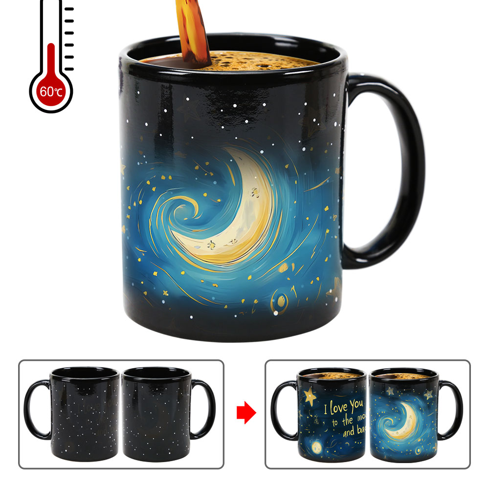 Starry Sky-Moon Love, Valentine Color Changing Mug Magic Mug.
