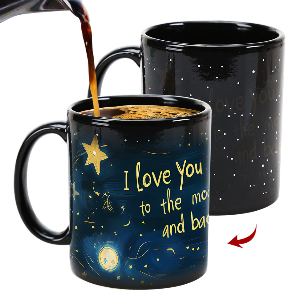 Starry Sky-Moon Love, Valentine Color Changing Mug Magic Mug.
