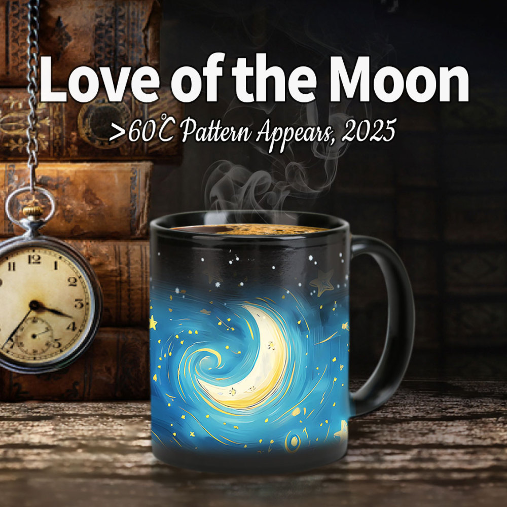 Starry Sky-Moon Love, Valentine Color Changing Mug Magic Mug.