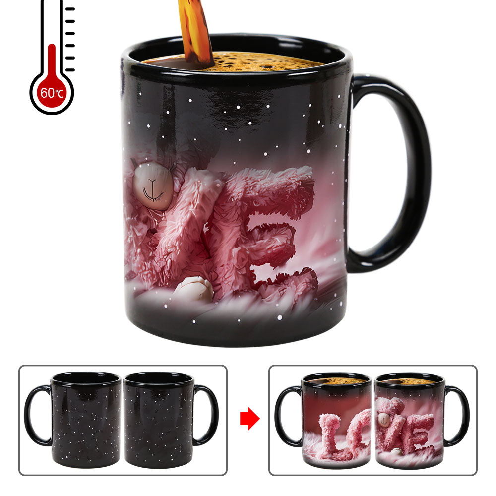 Starry Sky-LOVE, Valentine Color Changing Mug Magic Mug.