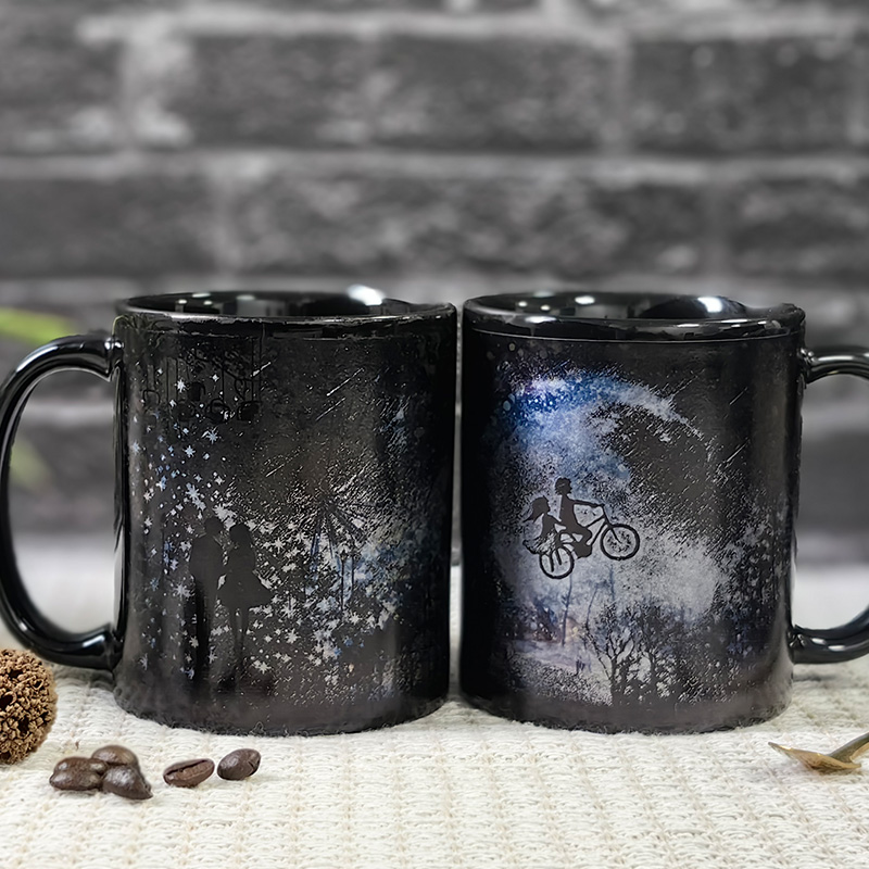 Starry Romance-Psychedelic Love, Valentine Color Changing Mug Magic Mug.