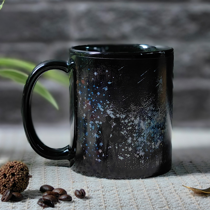 Starry Romance-Psychedelic Love, Valentine Color Changing Mug Magic Mug.