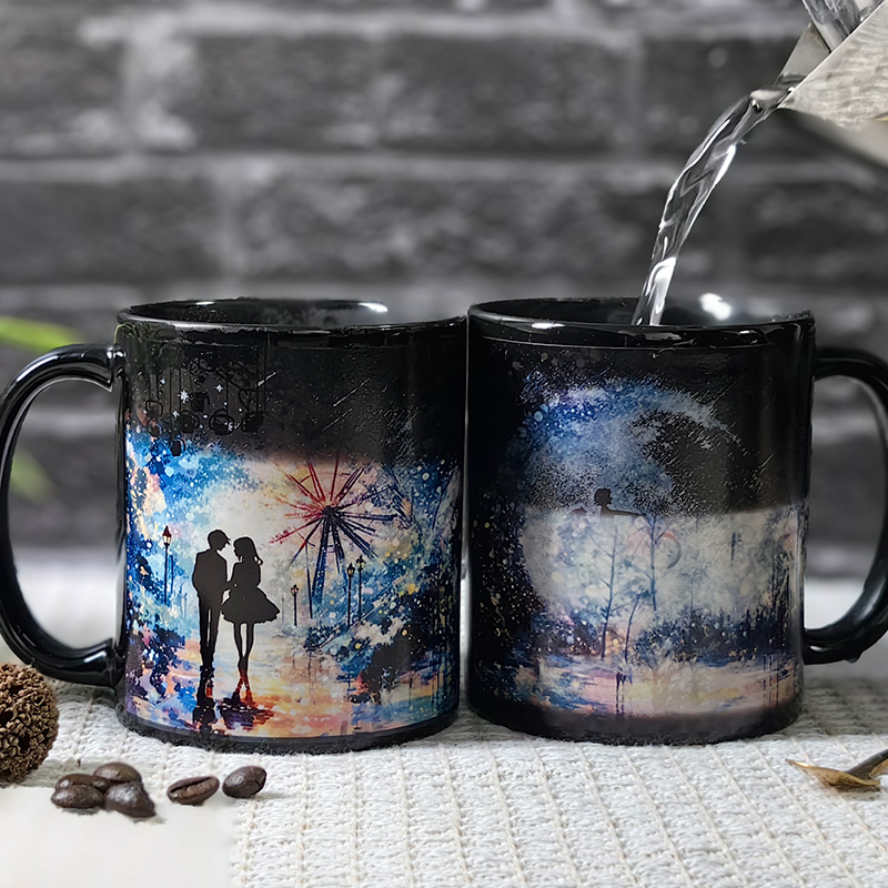Starry Romance-Psychedelic Love, Valentine Color Changing Mug Magic Mug.