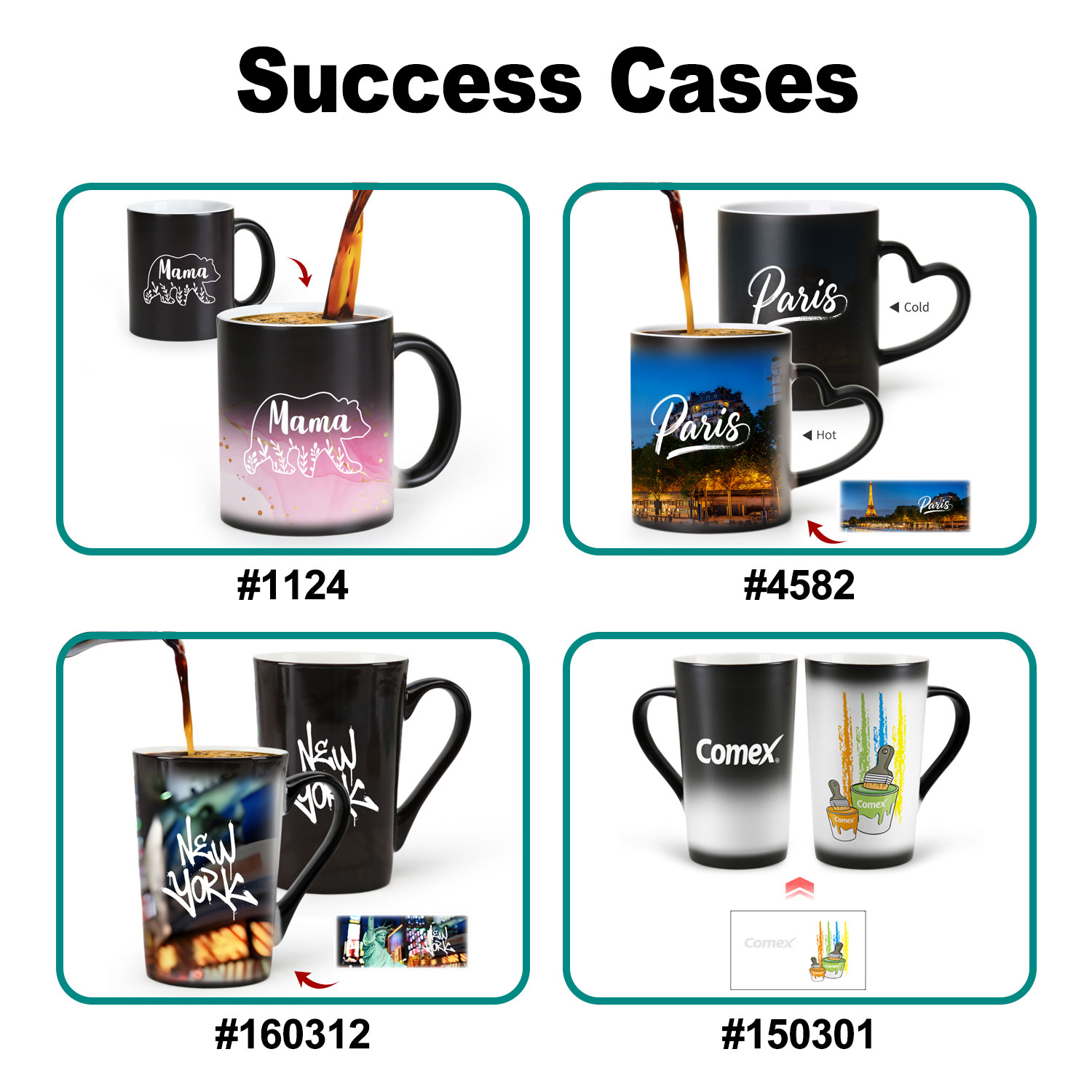 Carve your logo and text, customize your pattern, and batch customize color-changing mugs