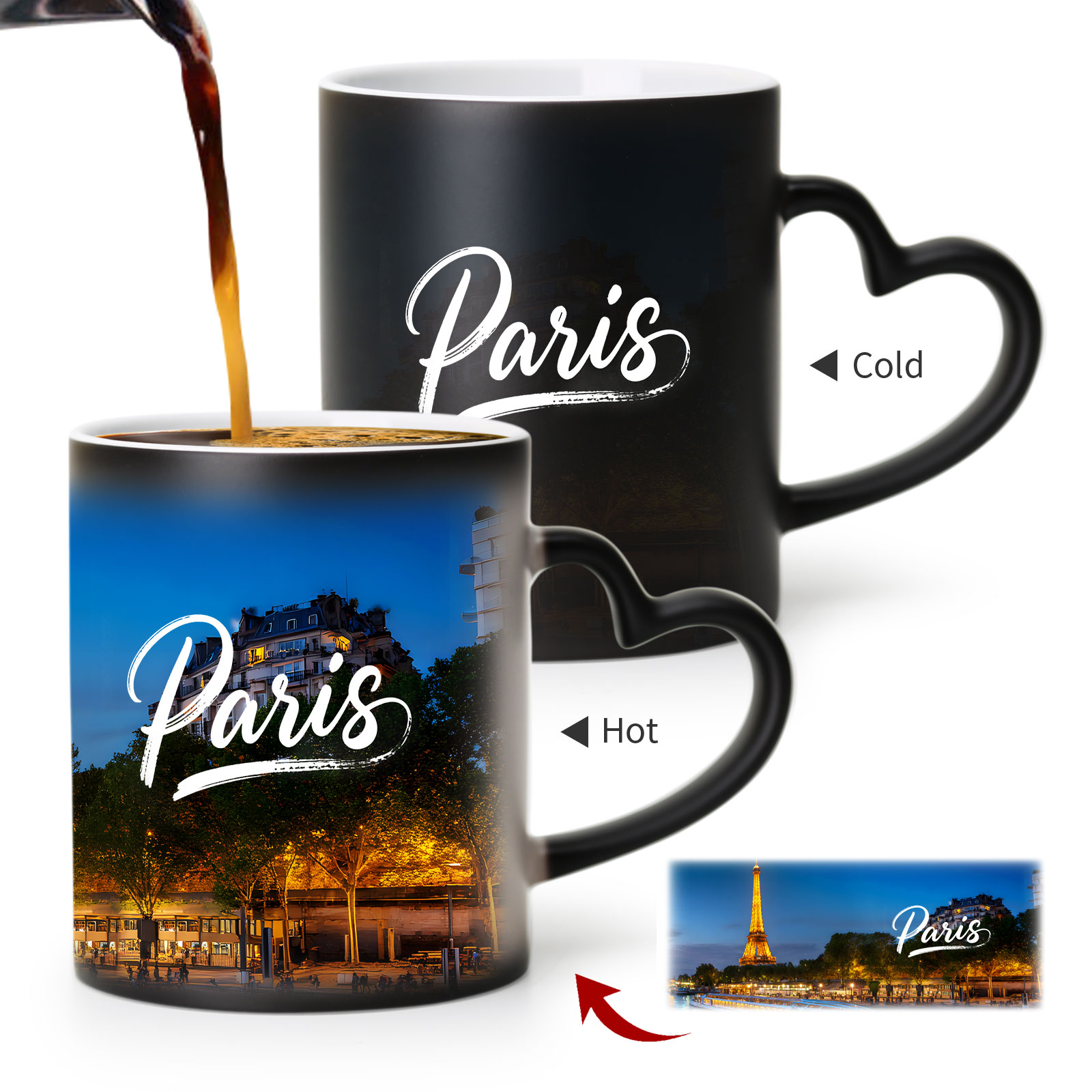 Carve your logo and text, customize your pattern, and batch customize color-changing mugs