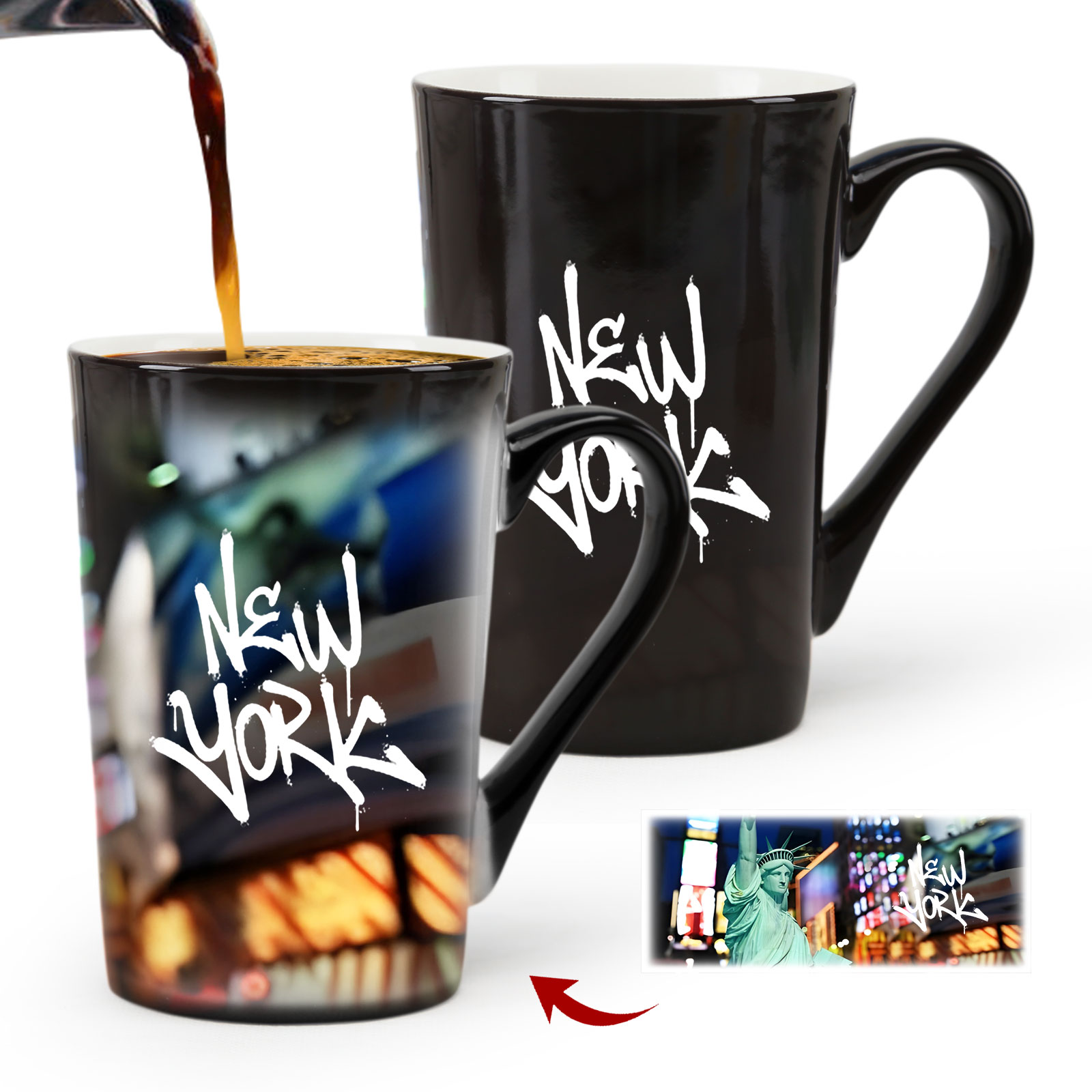 Carve your logo and text, customize your pattern, and batch customize color-changing mugs