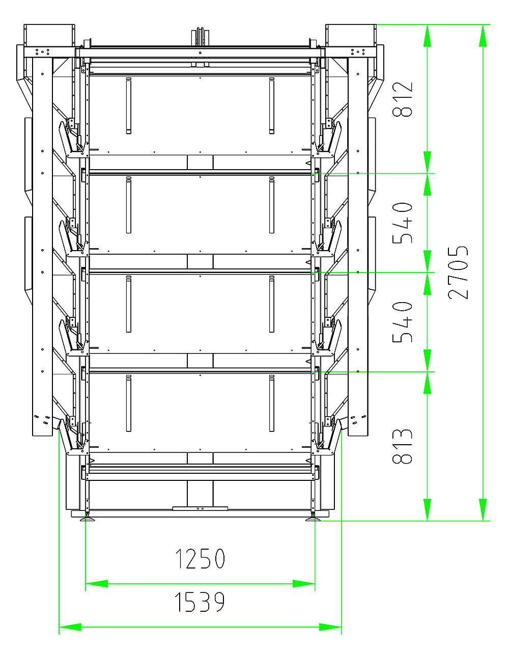 32,000 pullets H4 automatic pullet chicken cage's house drawing2.Jpeg