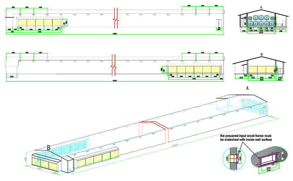 32,000 pullets H4 automatic pullet chicken cage's house drawing8.Jpeg