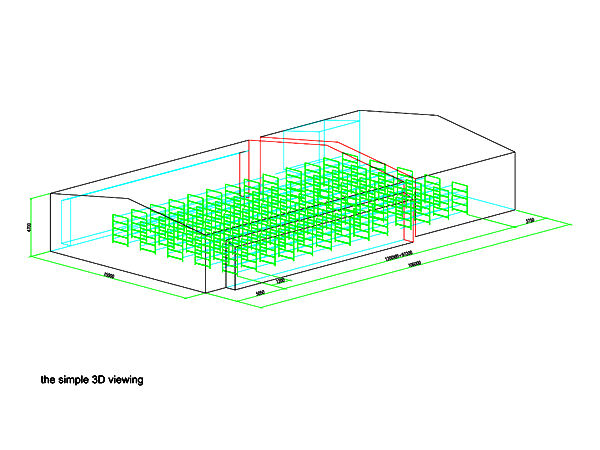 Galpão de criação, 105,300 criadores/galpão, desenho do galpão de gaiola automática H5 para frangos de corte