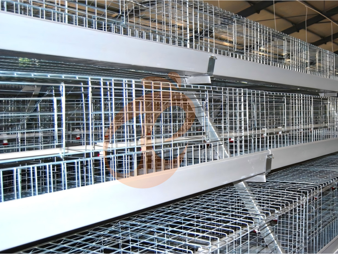 Système de cages en batterie pour couveuses à cadre en A à fonctionnement automatique