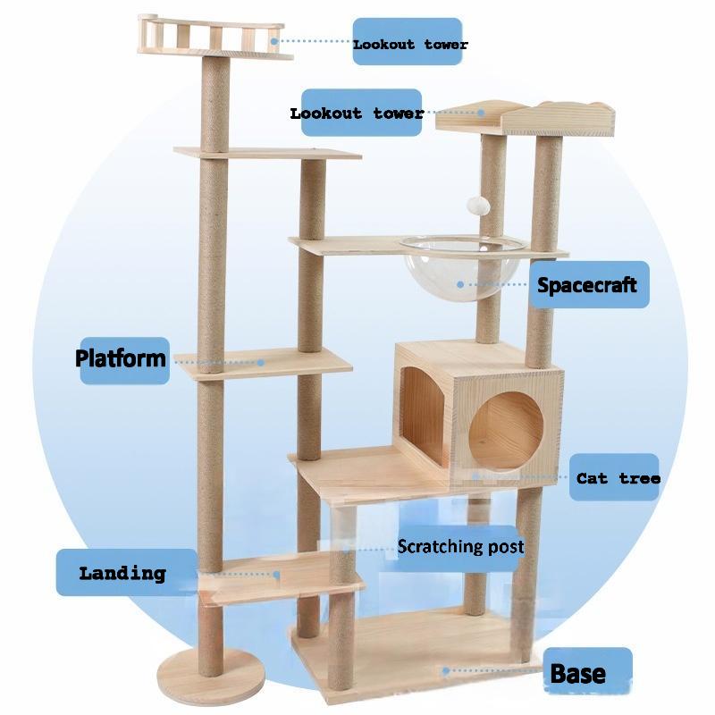 Solid Wood Cat Tree CaT-001
