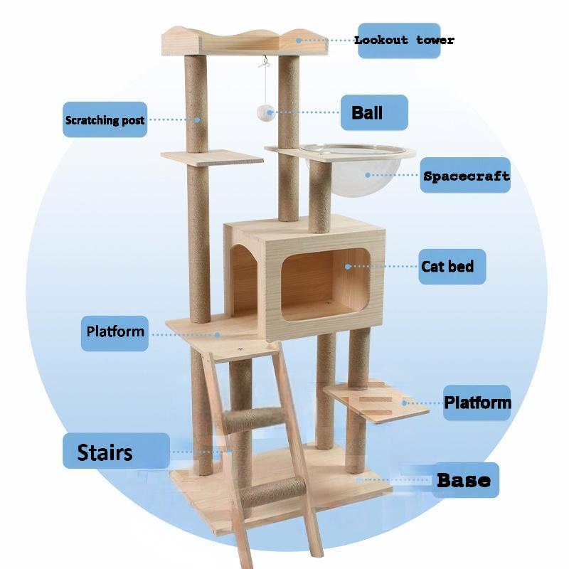 Solid Wood Cat Tree CaT-002