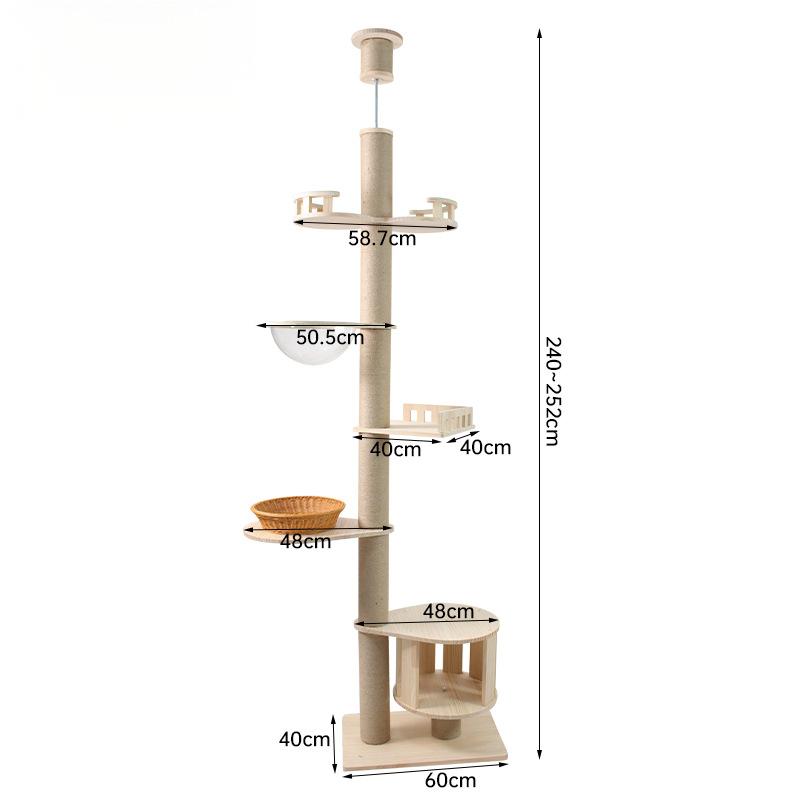Floor to Ceiling Cat Tree Adjustable Cat Tower CaT-0