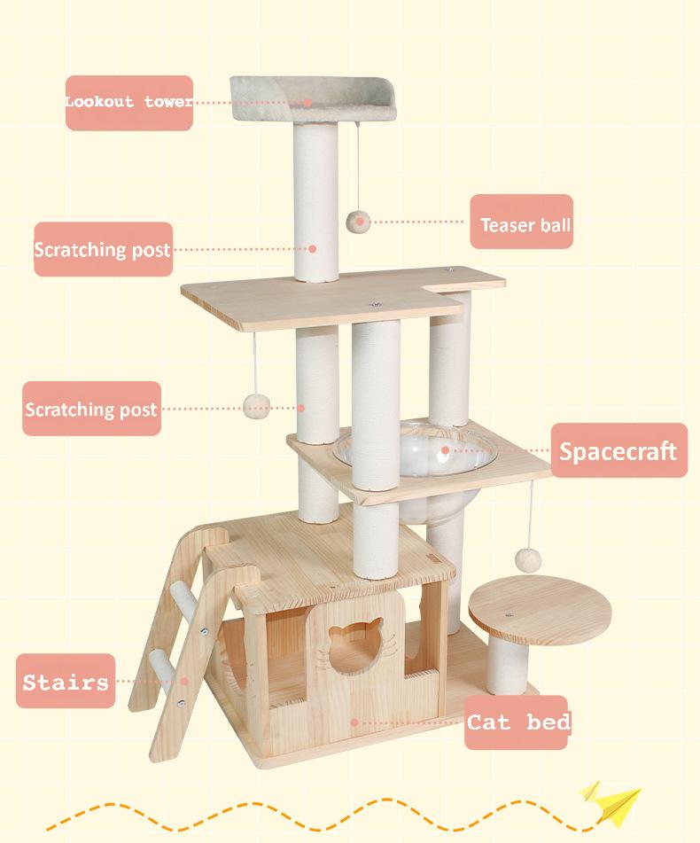 Solid Wood Cat Tree CaT-004