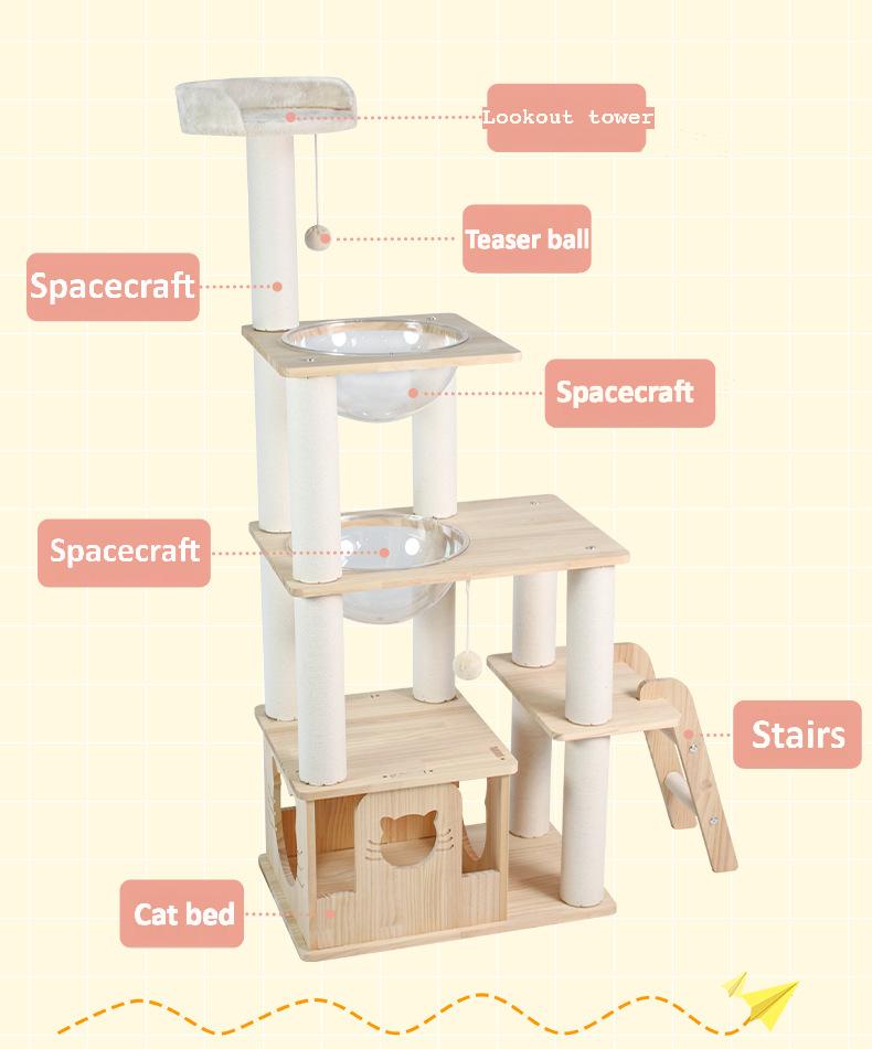 Solid Wood Cat Tree CaT-005