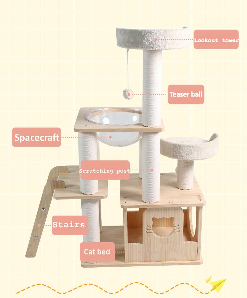 Solid Wood Cat Tree CaT-006