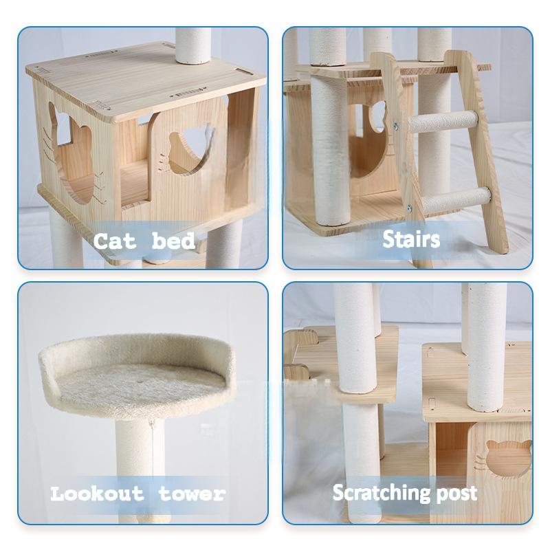 Solid Wood Cat Tree CaT-007