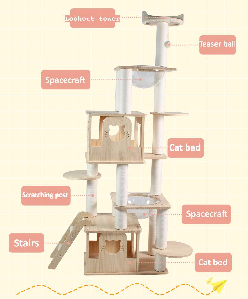 Solid Wood Cat Tree CaT-008