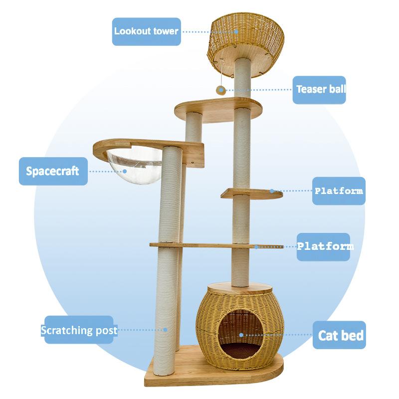 Solid Wood Cat Tree CaT-015