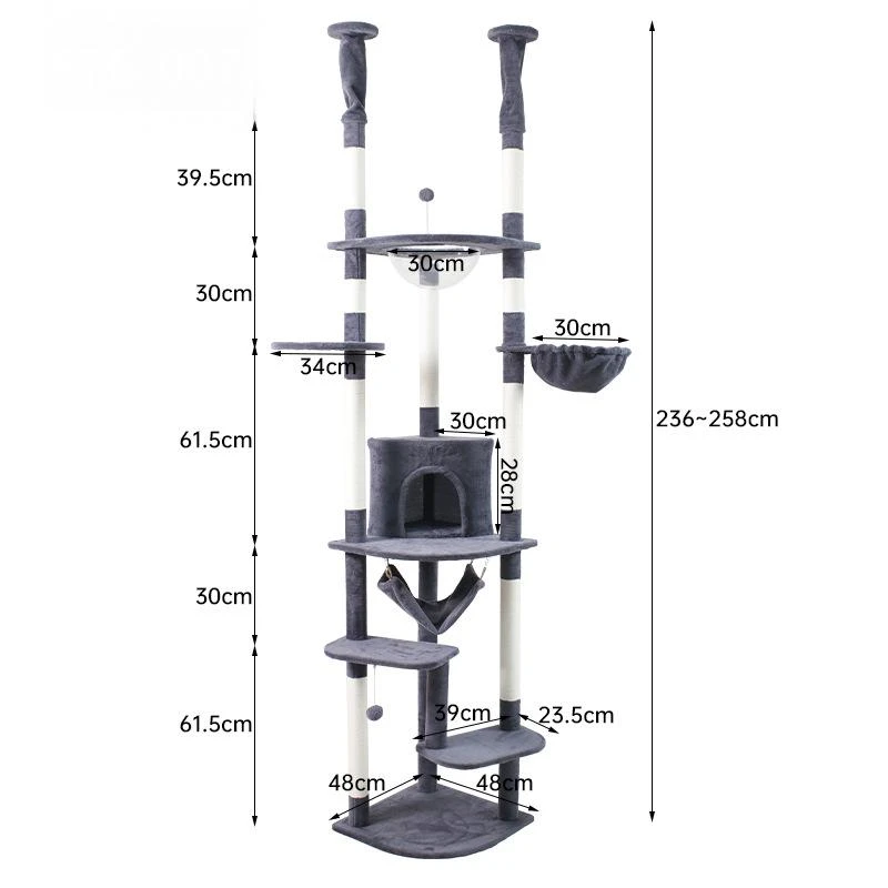 Plush Floor to Ceiling Cat Tree  Cat Tower CaT-039