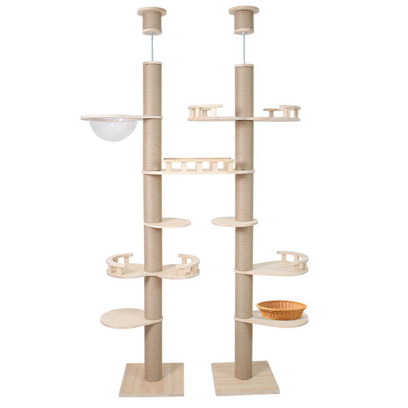 Floor to Ceiling Cat Tree Adjustable Cat Tower CaT-040