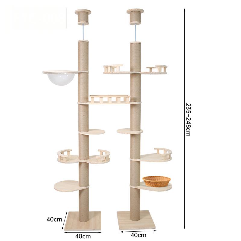 Floor to Ceiling Cat Tree Adjustable Cat Tower CaT-040