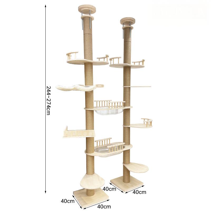 Floor to Ceiling Cat Tree Adjustable Cat Tower CaT-041