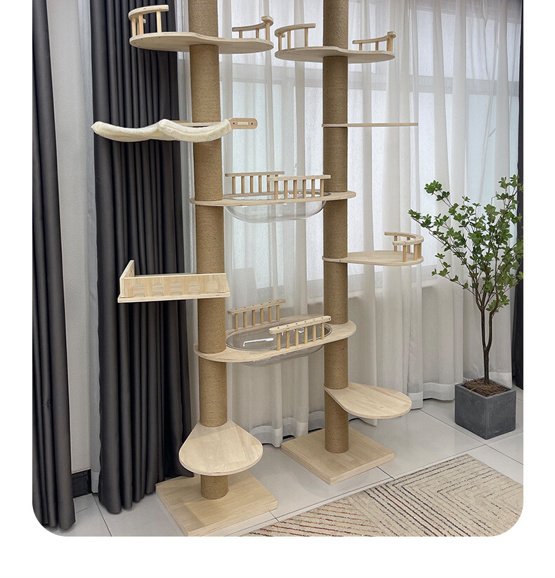 Floor to Ceiling Cat Tree Adjustable Cat Tower：a new paradise for cats