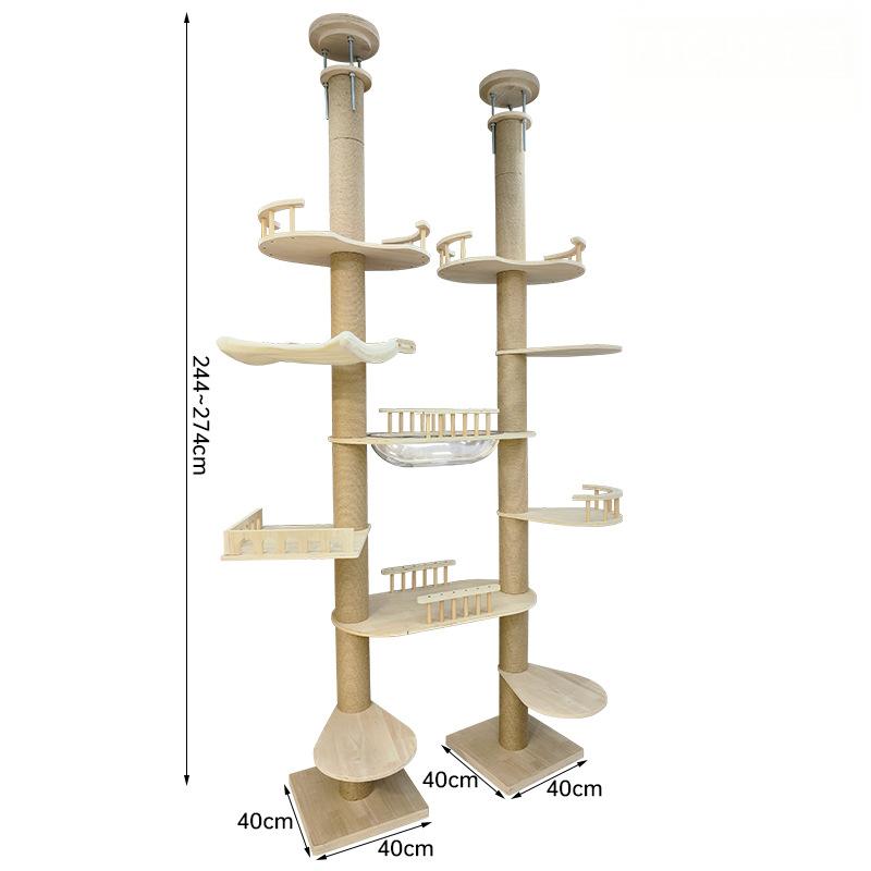 Floor to Ceiling Cat Tree Adjustable Cat Tower CaT-042