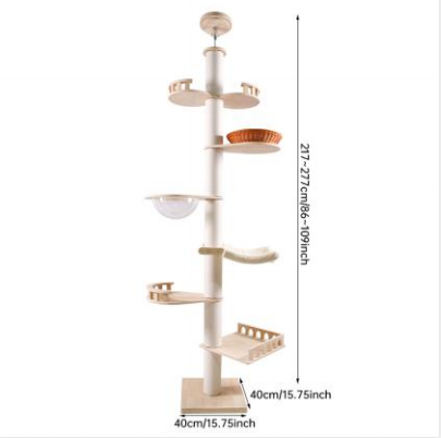 Floor to Ceiling Cat Tree Adjustable Cat Tower CaT-045