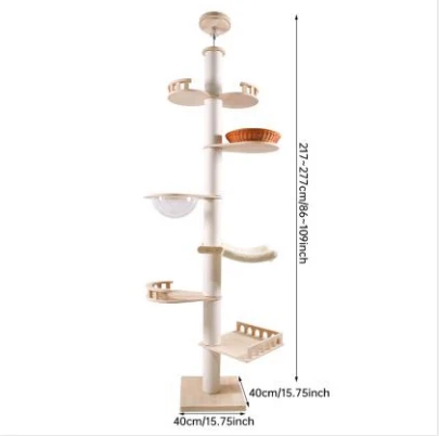 Floor to Ceiling Cat Tree Adjustable Cat Tower CaT-045