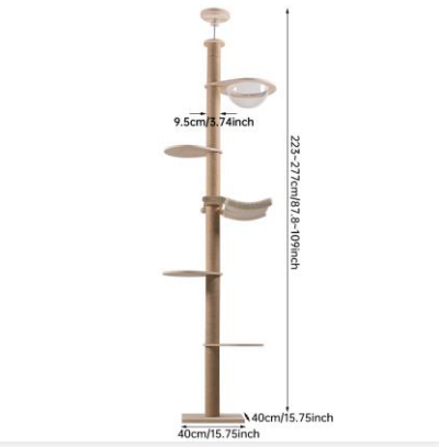 Floor to Ceiling Cat Tree Adjustable Cat Tower CaT-048