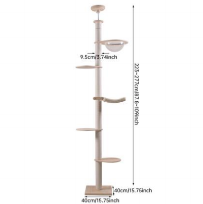 Floor to Ceiling Cat Tree Adjustable Cat Tower CaT-049