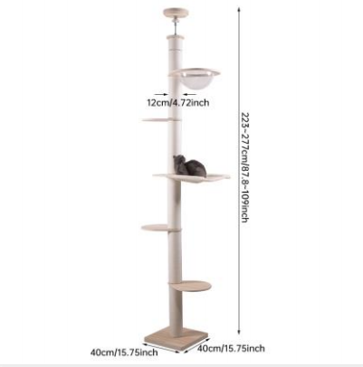 Floor to Ceiling Cat Tree Adjustable Cat Tower CaT-050