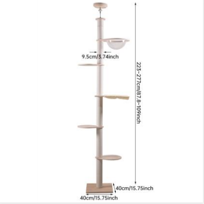Floor to Ceiling Cat Tree Adjustable Cat Tower CaT-051