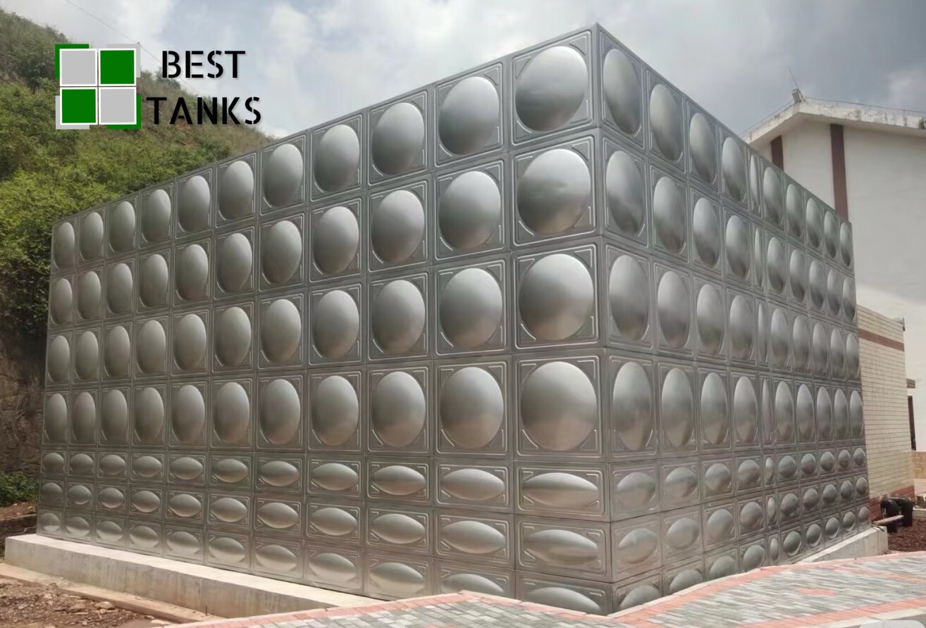 SUS304 Stainless Steel Hot Pressed Panel Cubic Water Storage Tank