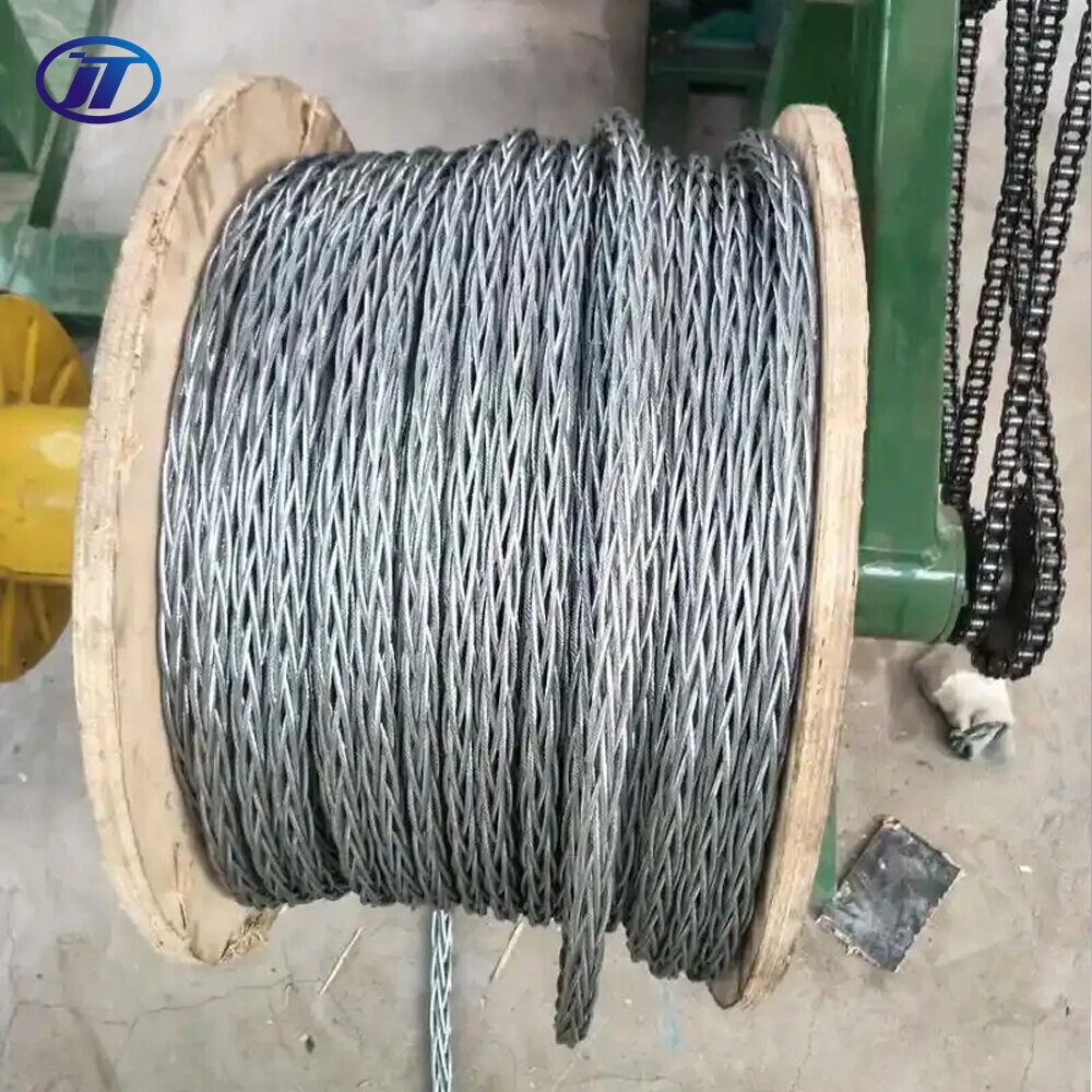 حبل سلكي 11مم 12مم 13مم 14مم كابل فولاذي حبل 6x12+7FC سلك فولاذي مجلفن