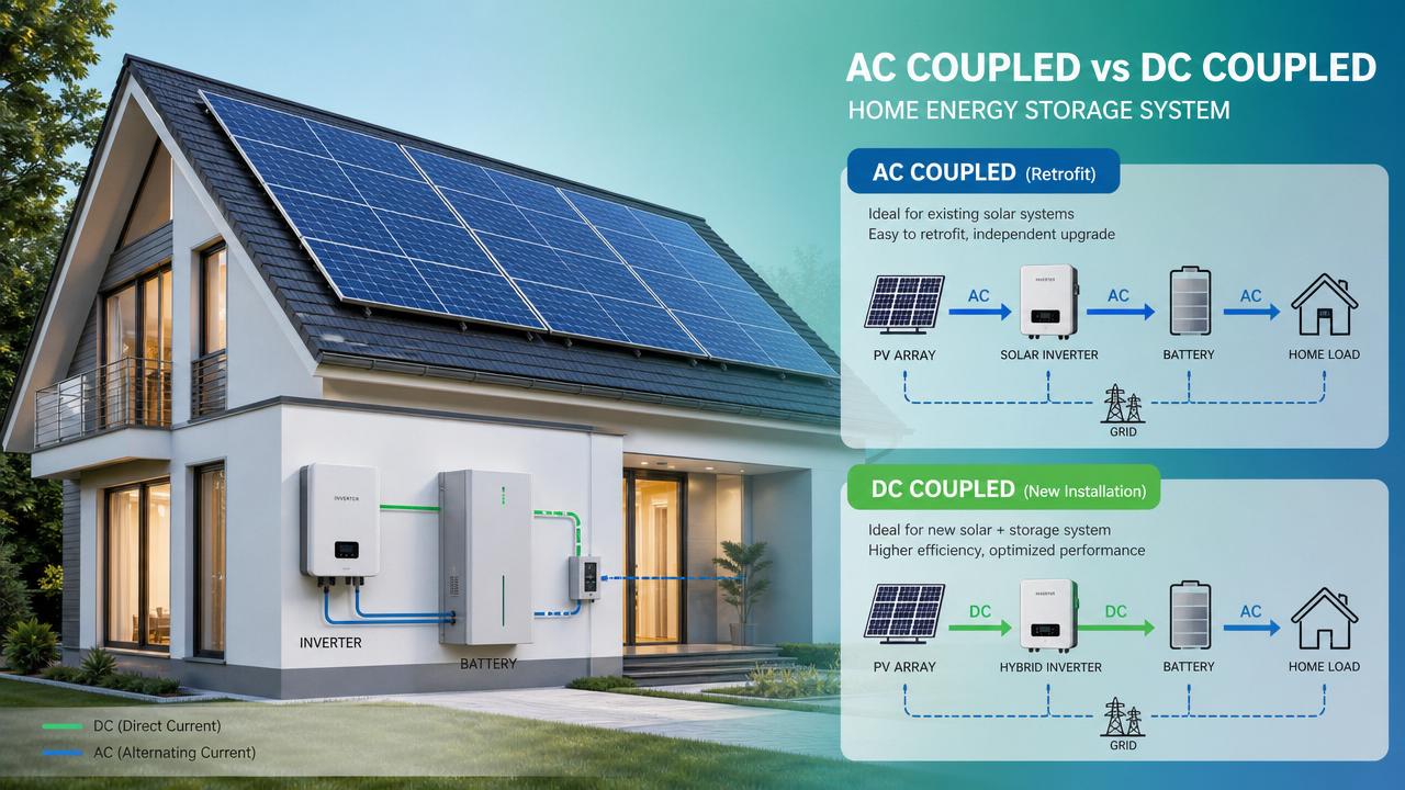 Residential Energy Storage for Solar: AC-Coupled vs DC-Coupled Systems Compared Residential Energy Storage for Solar: AC-Coupled vs DC-Coupled Systems Compared