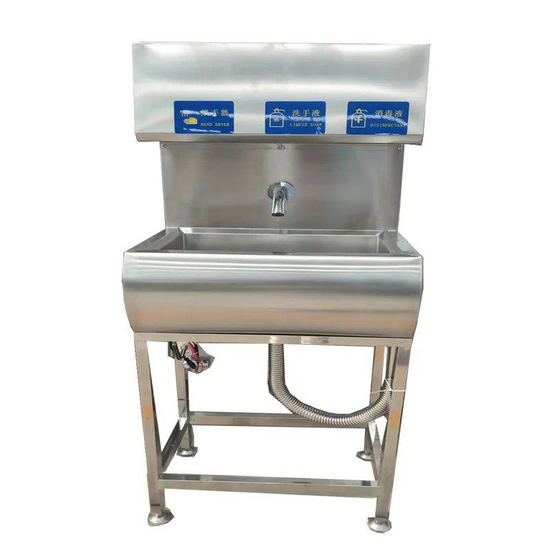 304 Stainless Steel Single Station Hand Wash Sink Touchless Automatic Hand Washing/Sanitizing/Drying Machine for Food Factory