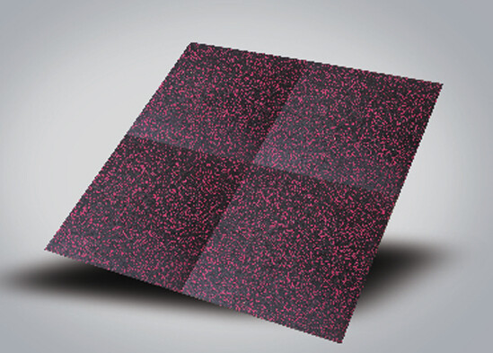 Rose red dot straight-edge, interlocking floor tiles