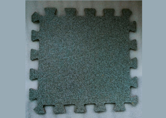 Blue dot straight-edge, interlocking floor tiles