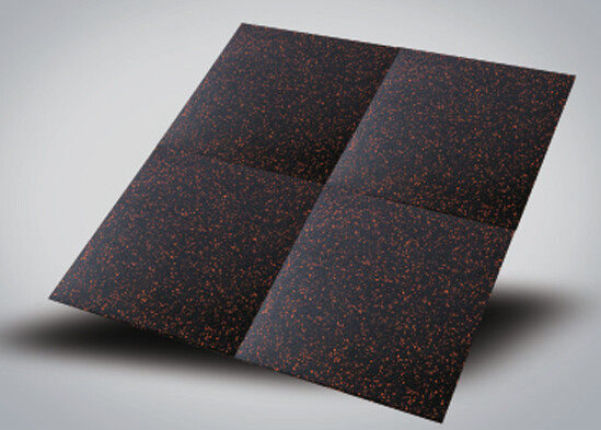 Orange dot straight-edge, interlocking floor tiles