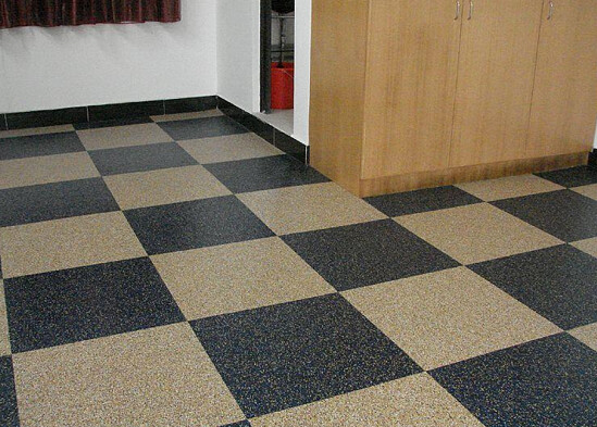Orange dot straight-edge, interlocking floor tiles
