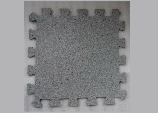 Yellow and white dot straight-edge, interlocking floor tiles