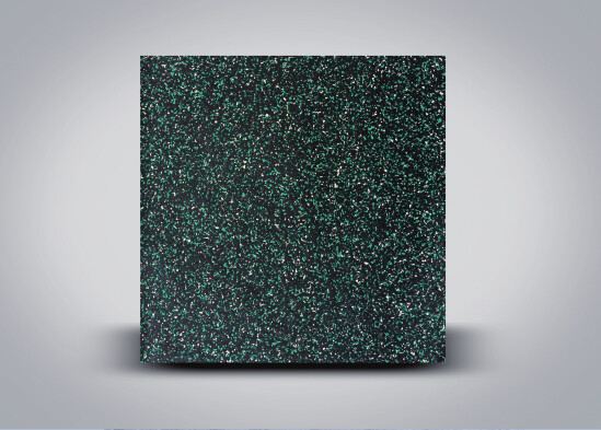 Green and white dot straight-edge, interlocking floor tiles