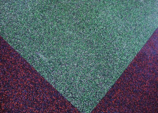 Green and white dot straight-edge, interlocking floor tiles