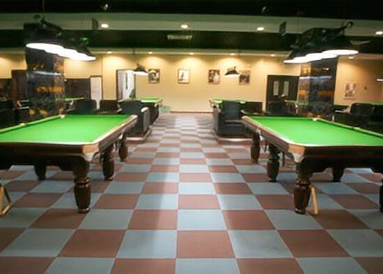 Orange and white dot straight-edge, interlocking floor tiles
